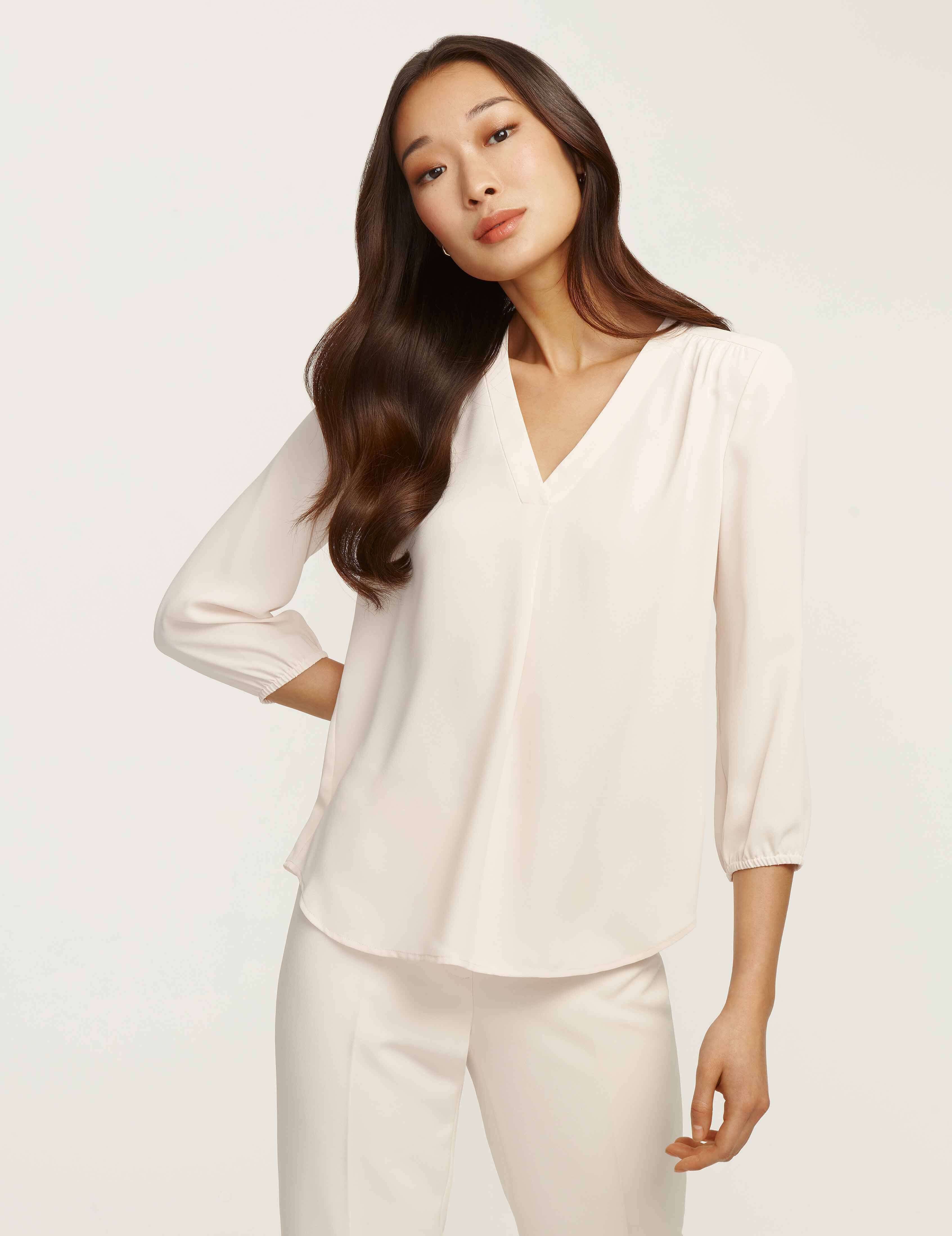 V-Neck Long Sleeve Blouse- Clearance sold by Anne Klein product image thumbnail 2