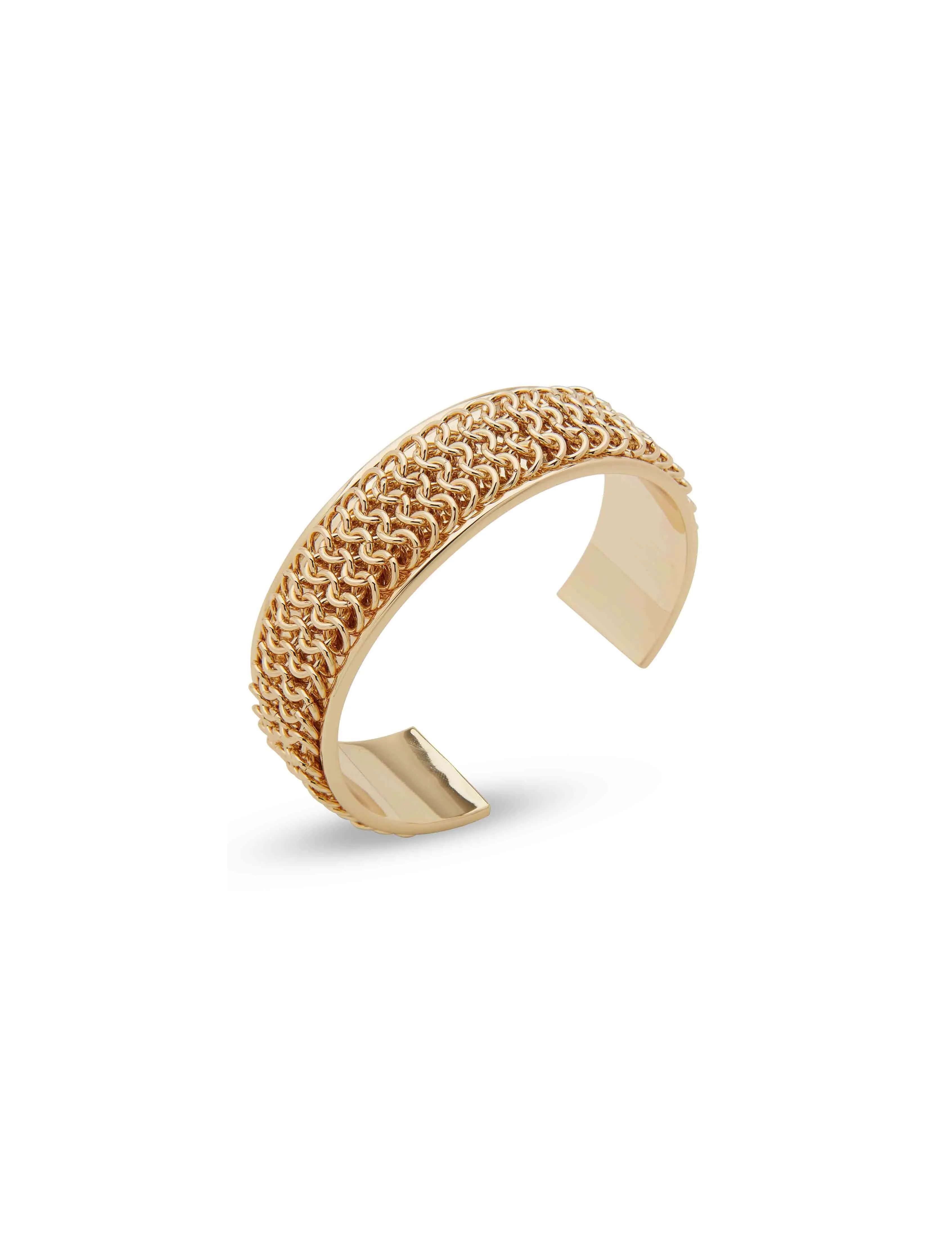 Inlaid Chain Cuff Bracelet - Gold sold by Anne Klein