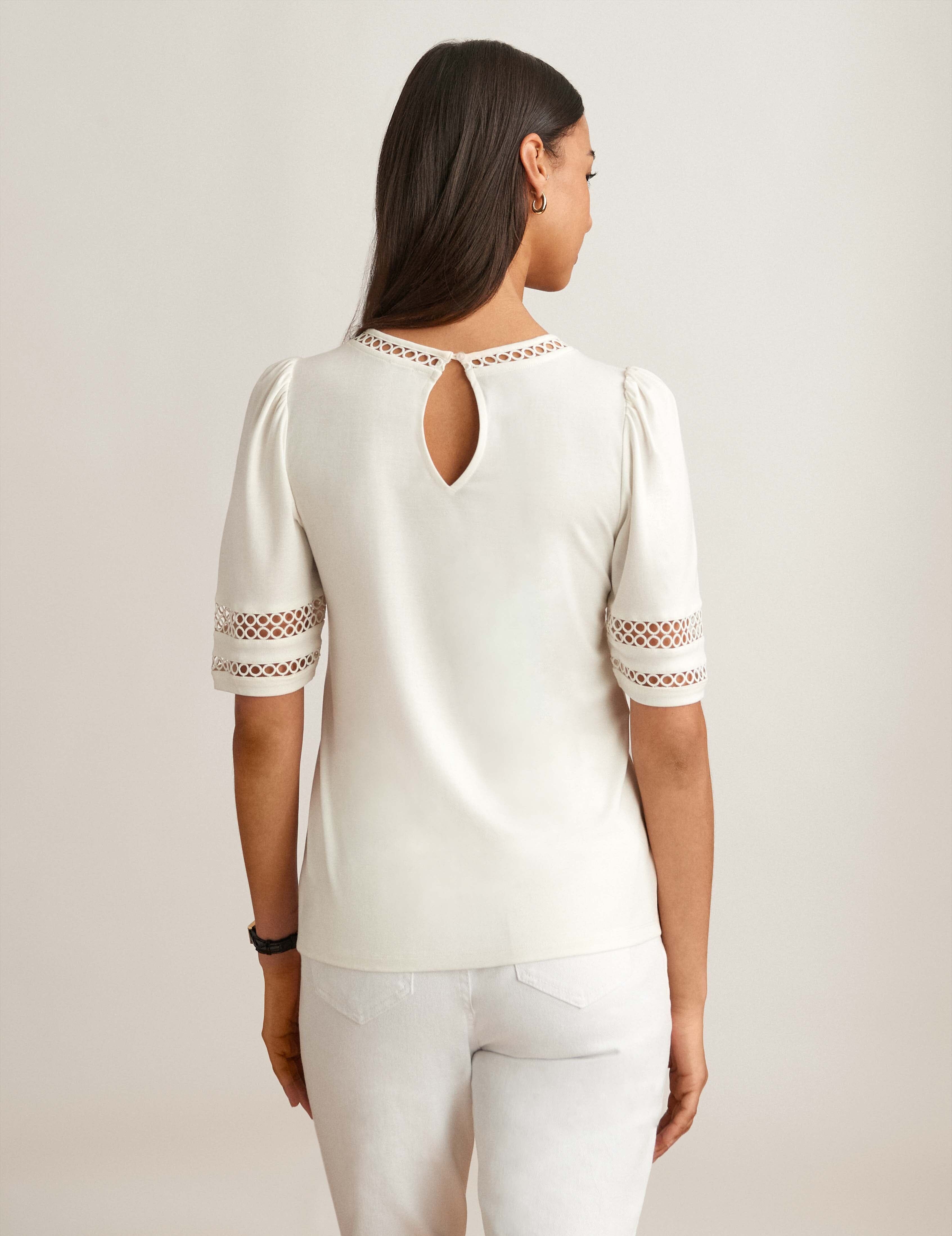 Harmony Knit Lace Trim Tee sold by Anne Klein product image thumbnail 2