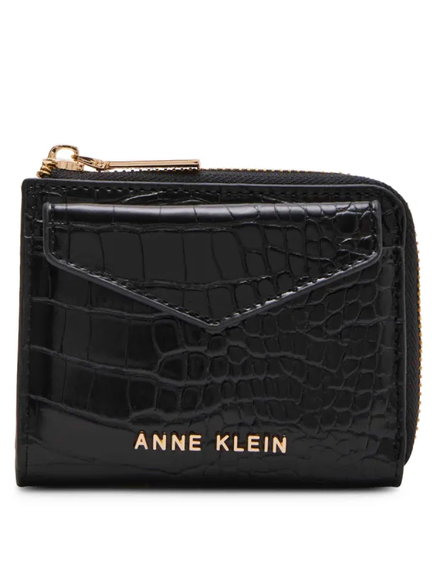 Envelope Flap Curved Wallet In Croco sold by Anne Klein