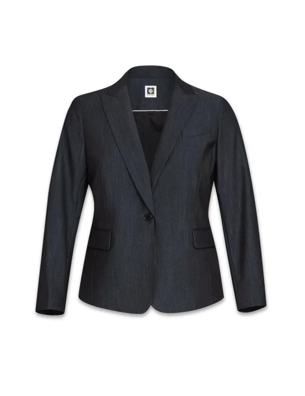 Plus Size One Button Denim Jacket- Sale sold by Anne Klein