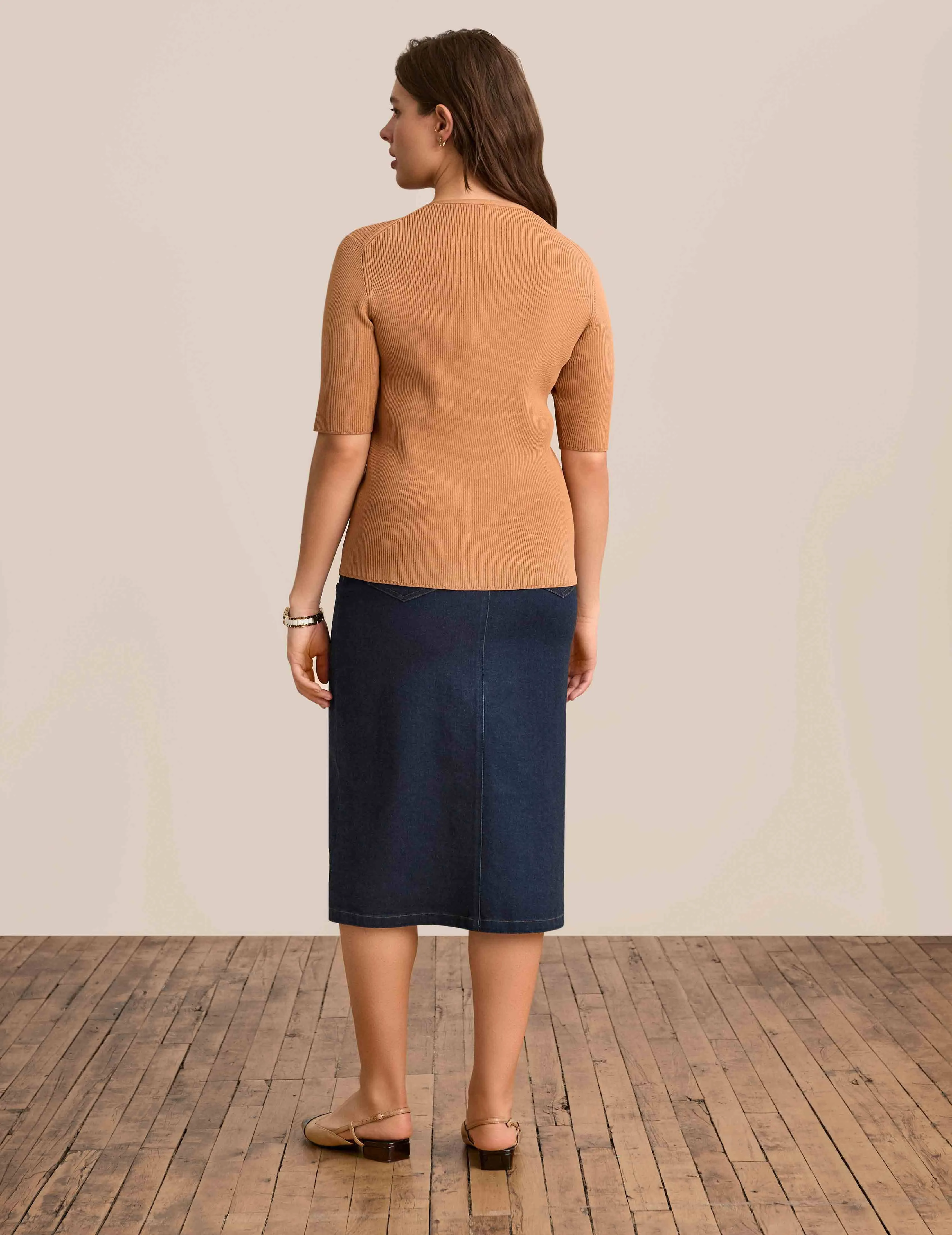 Button Sleeve Crew Neck sold by Anne Klein product image thumbnail 2