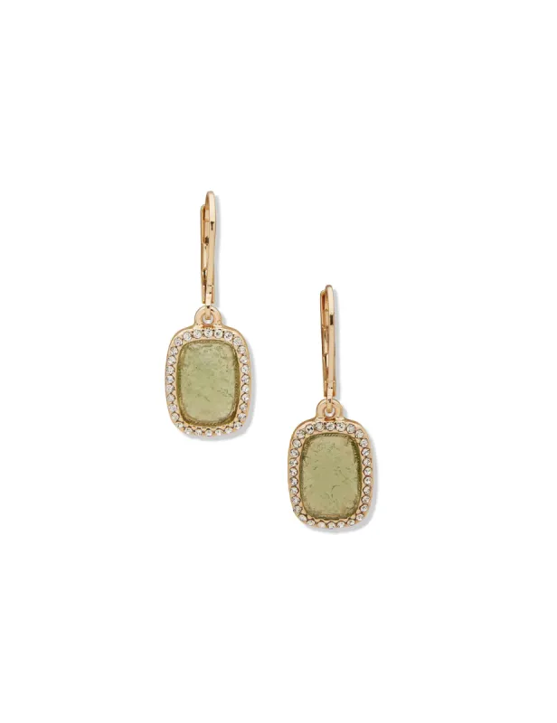 Stone Drop Pave Green Earrings sold by Anne Klein