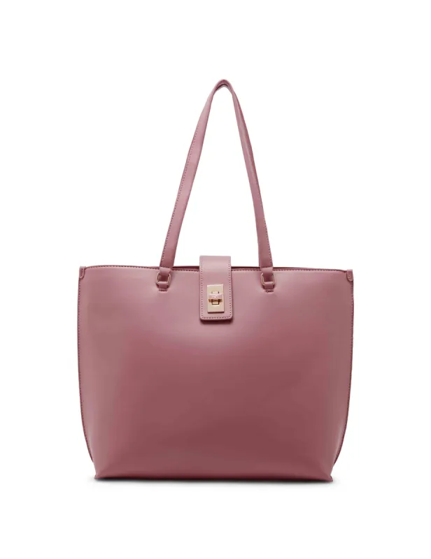 Large Tote With Enamel Turn Lock sold by Anne Klein