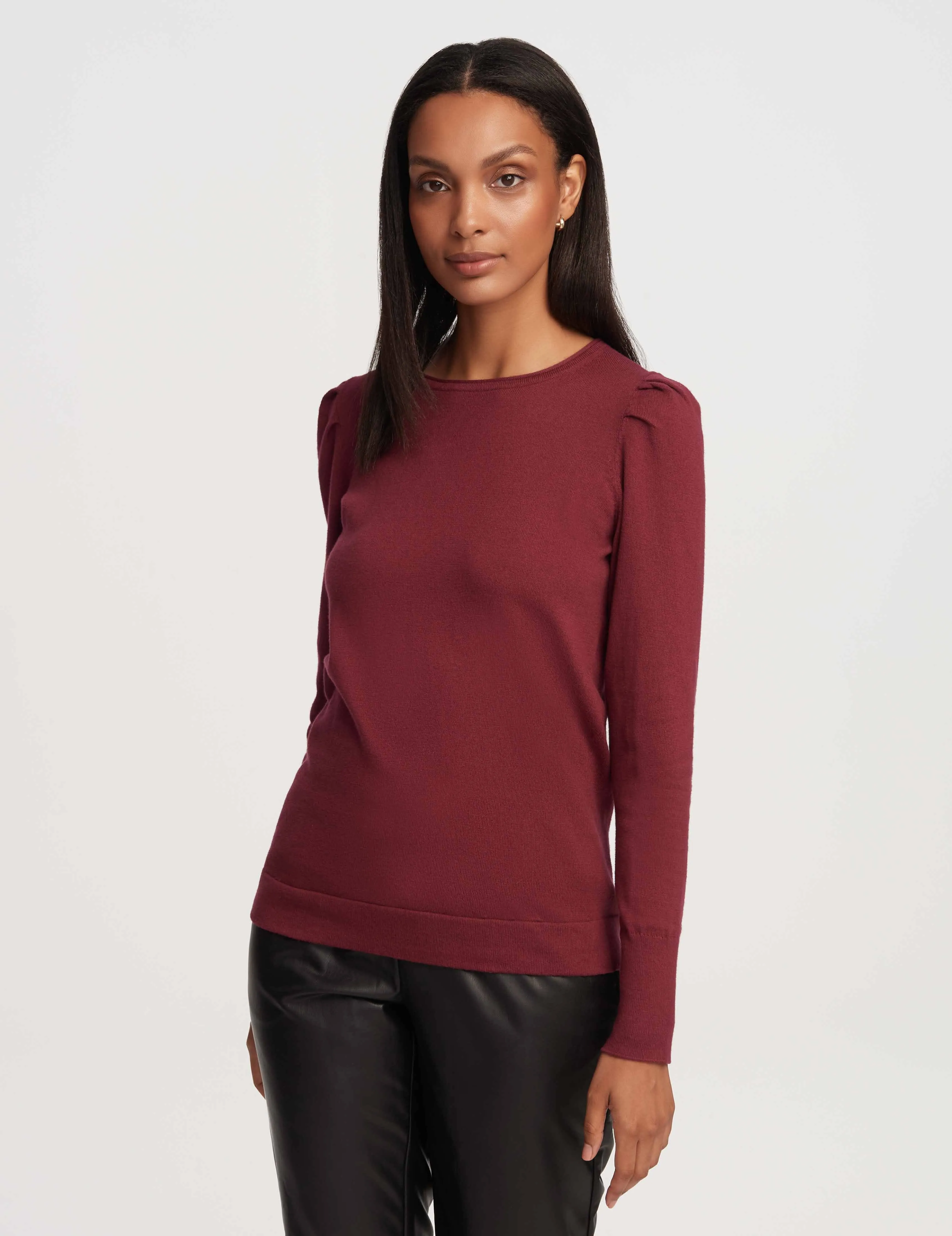 Cashmere Puff Sleeve Crew Neck Top- Clearance sold by Anne Klein