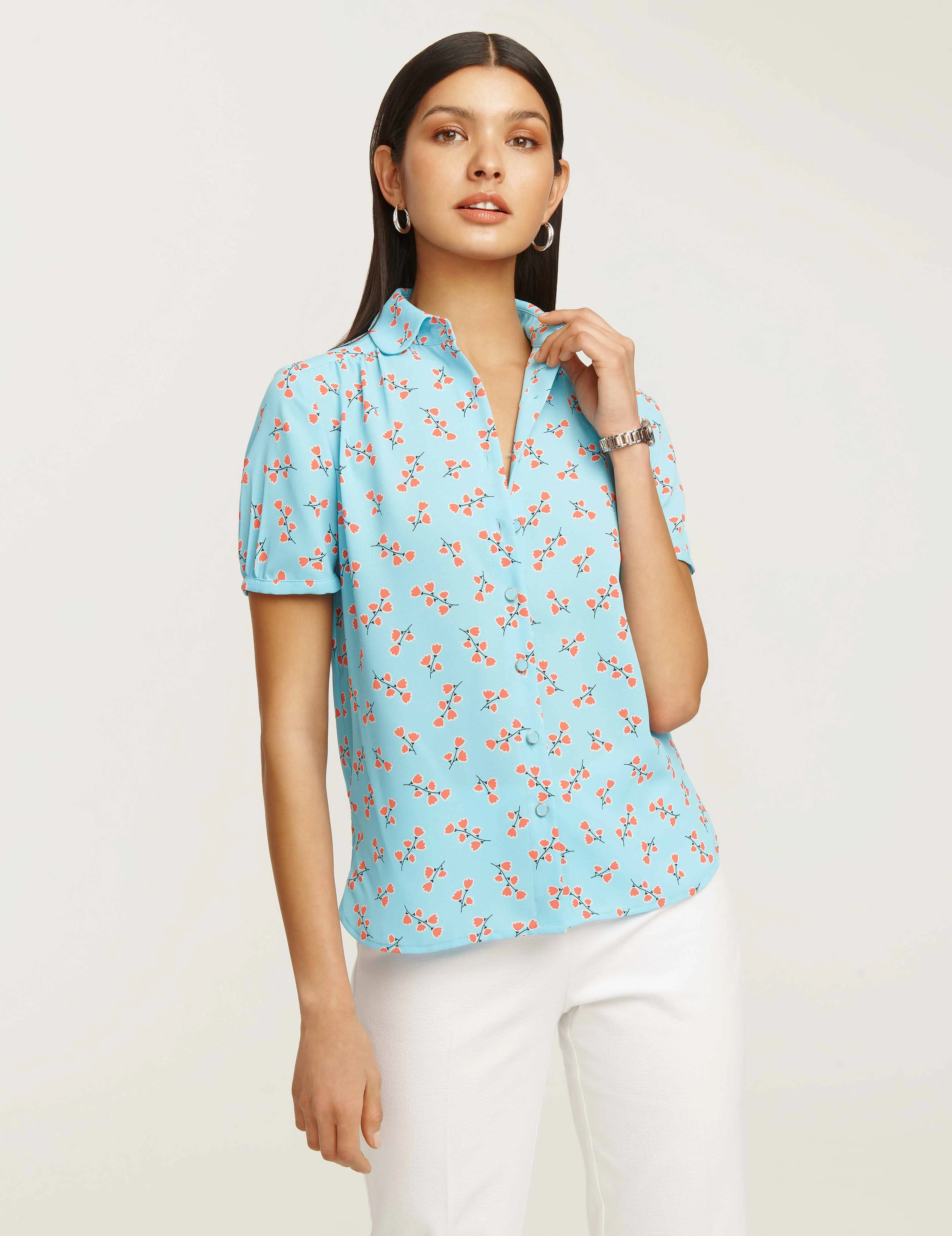 Albertine Peter Pan Button Down Blouse- Sale sold by Anne Klein
