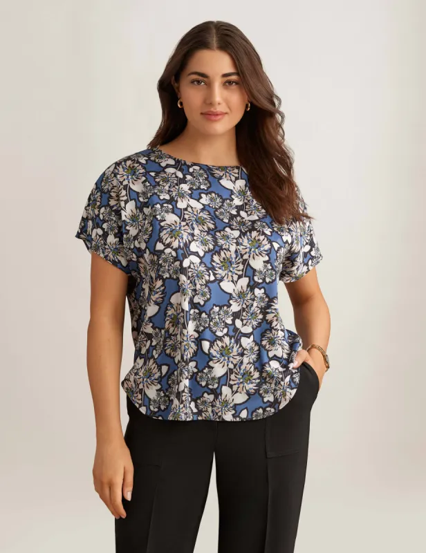 Short Sleeve Blouse With Bateau Neckline sold by Anne Klein