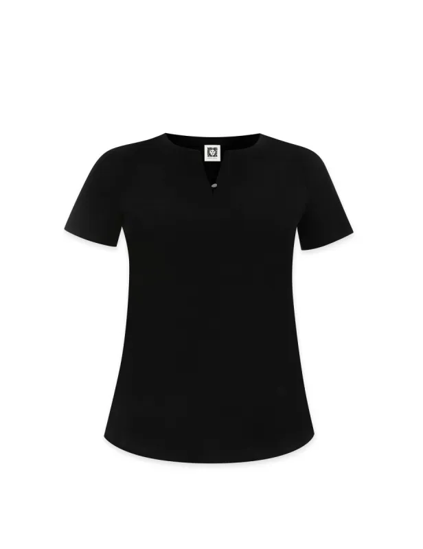 Plus Size Button Split Neck Top- Clearance sold by Anne Klein