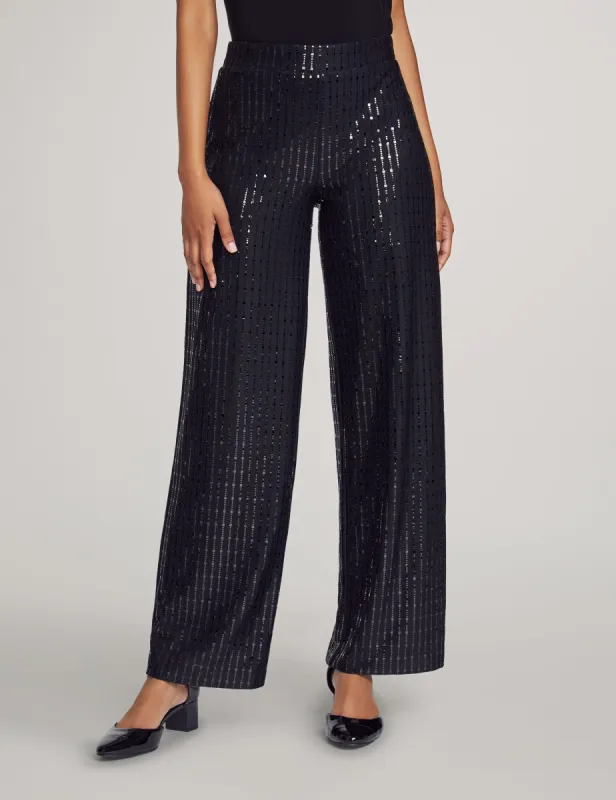 Pull On Linear Shine Wide Leg Pant sold by Anne Klein