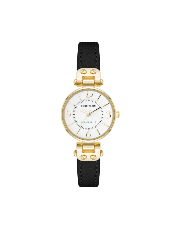 Consider It Sustainable Leather Strap Watch sold by Anne Klein