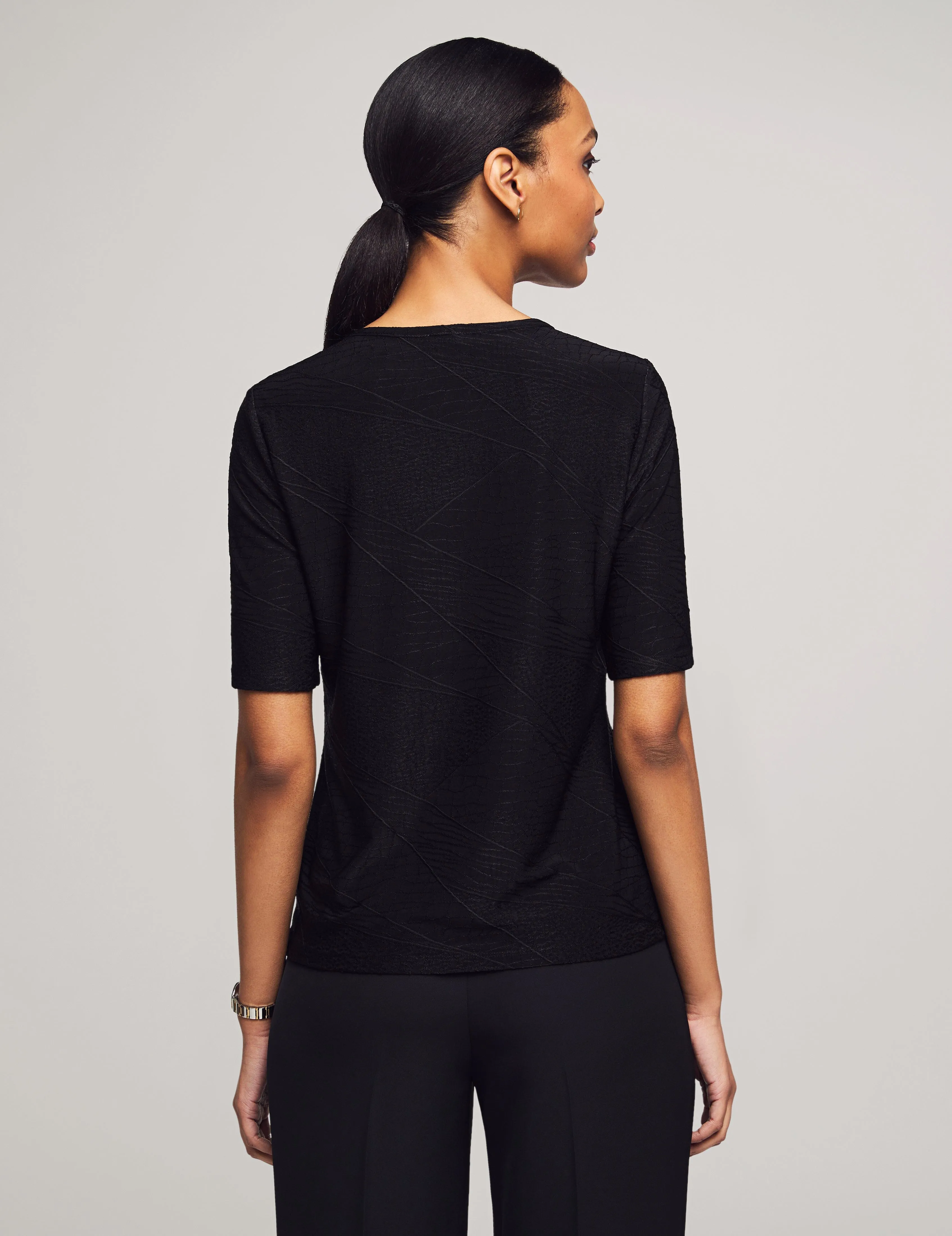 Elbow Sleeve Shirred Keyhole Tee- Sale sold by Anne Klein product image thumbnail 2