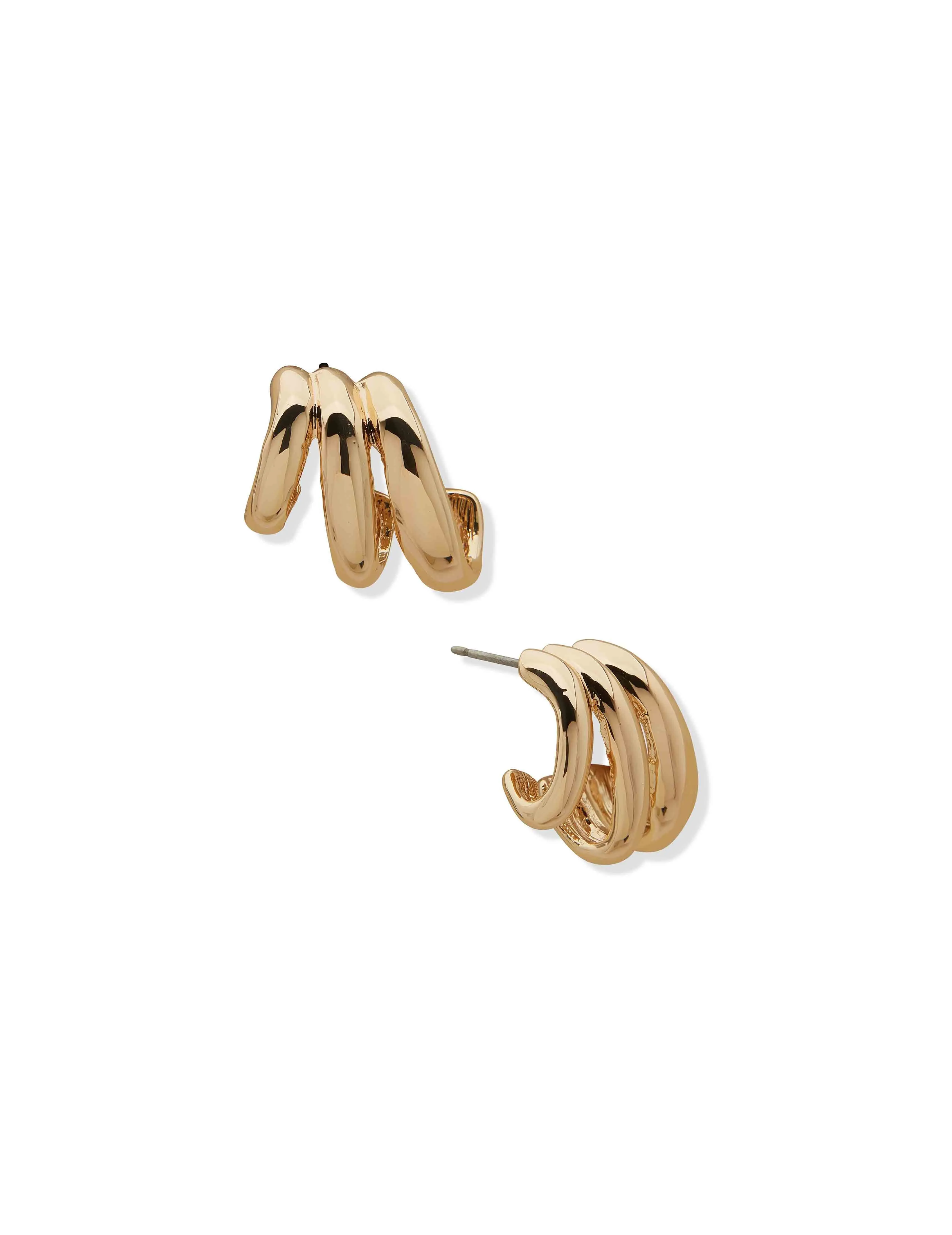 Gold Button Swirl Earring sold by Anne Klein