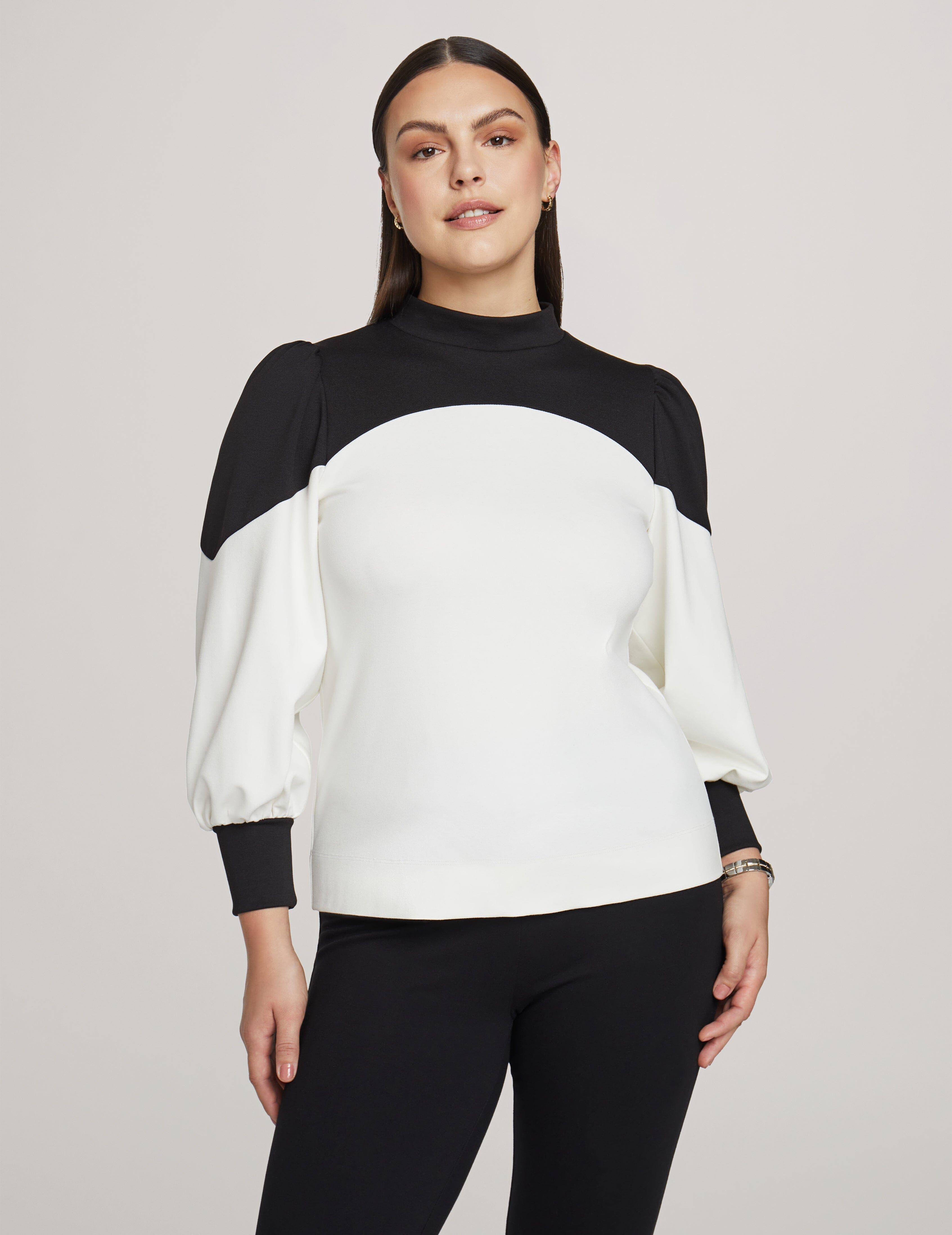 Colorblock Bishop Sleeve Top sold by Anne Klein