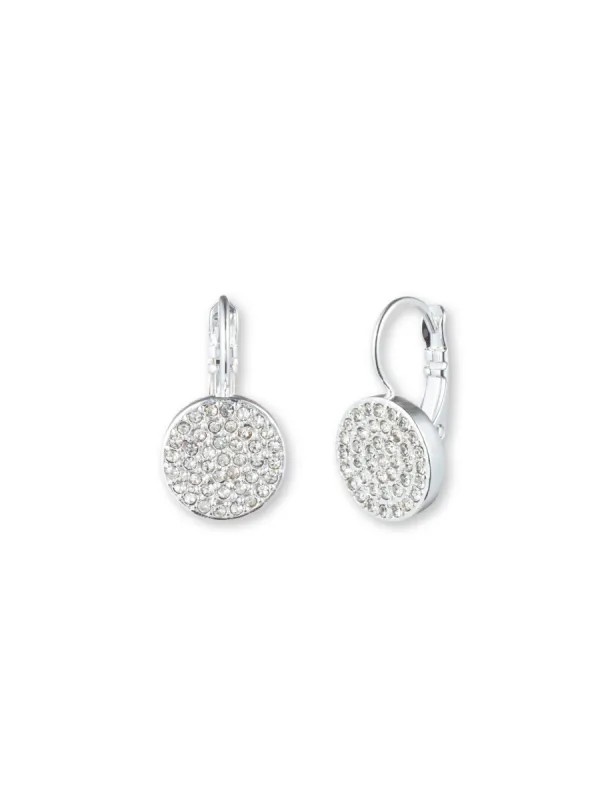 Silver Pave Drop Earrings sold by Anne Klein