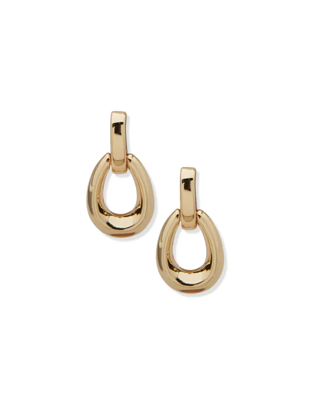 Oval Drop Earring - Gold sold by Anne Klein