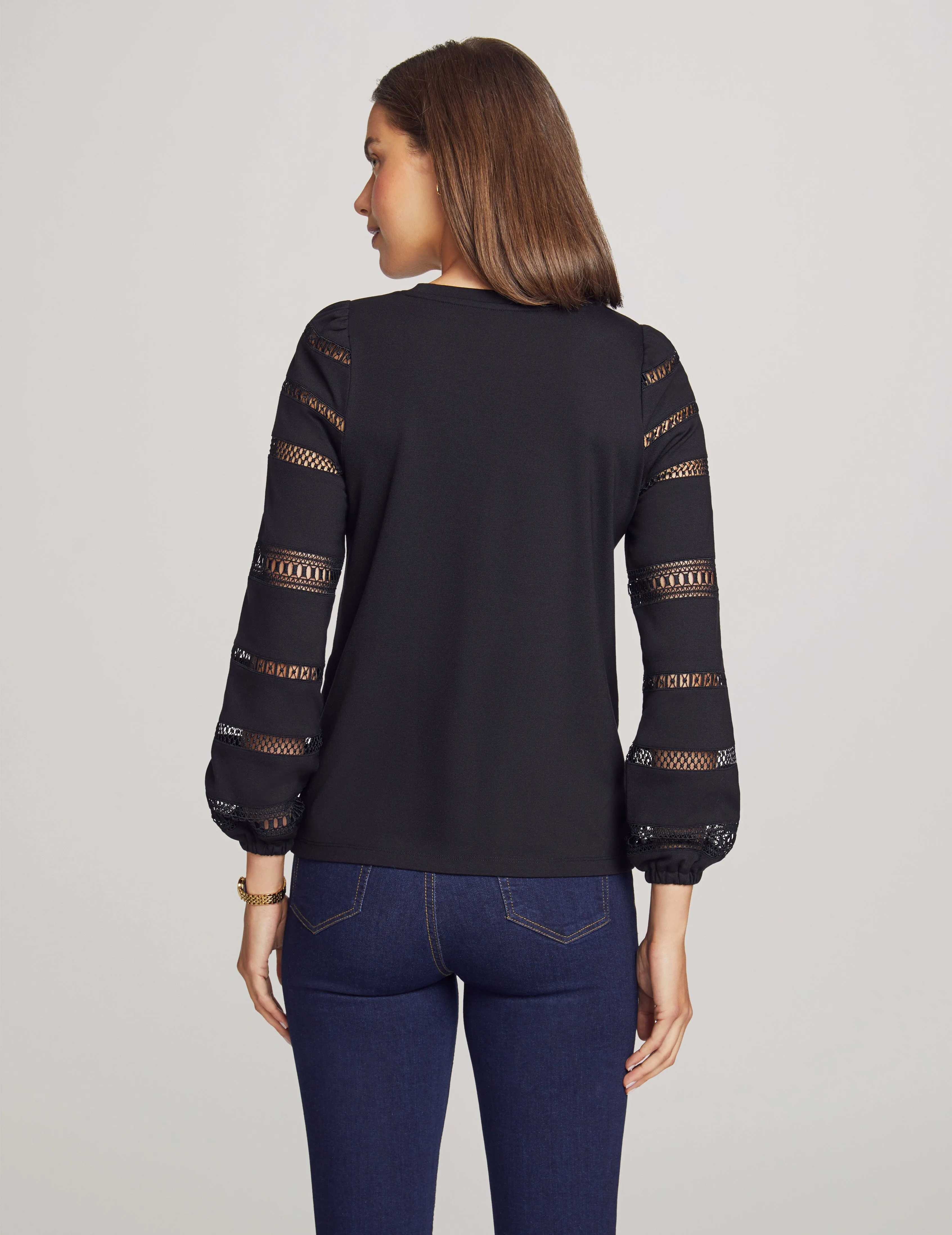 Serenity Knit Lace Sleeve Tee- Sale sold by Anne Klein product image thumbnail 2