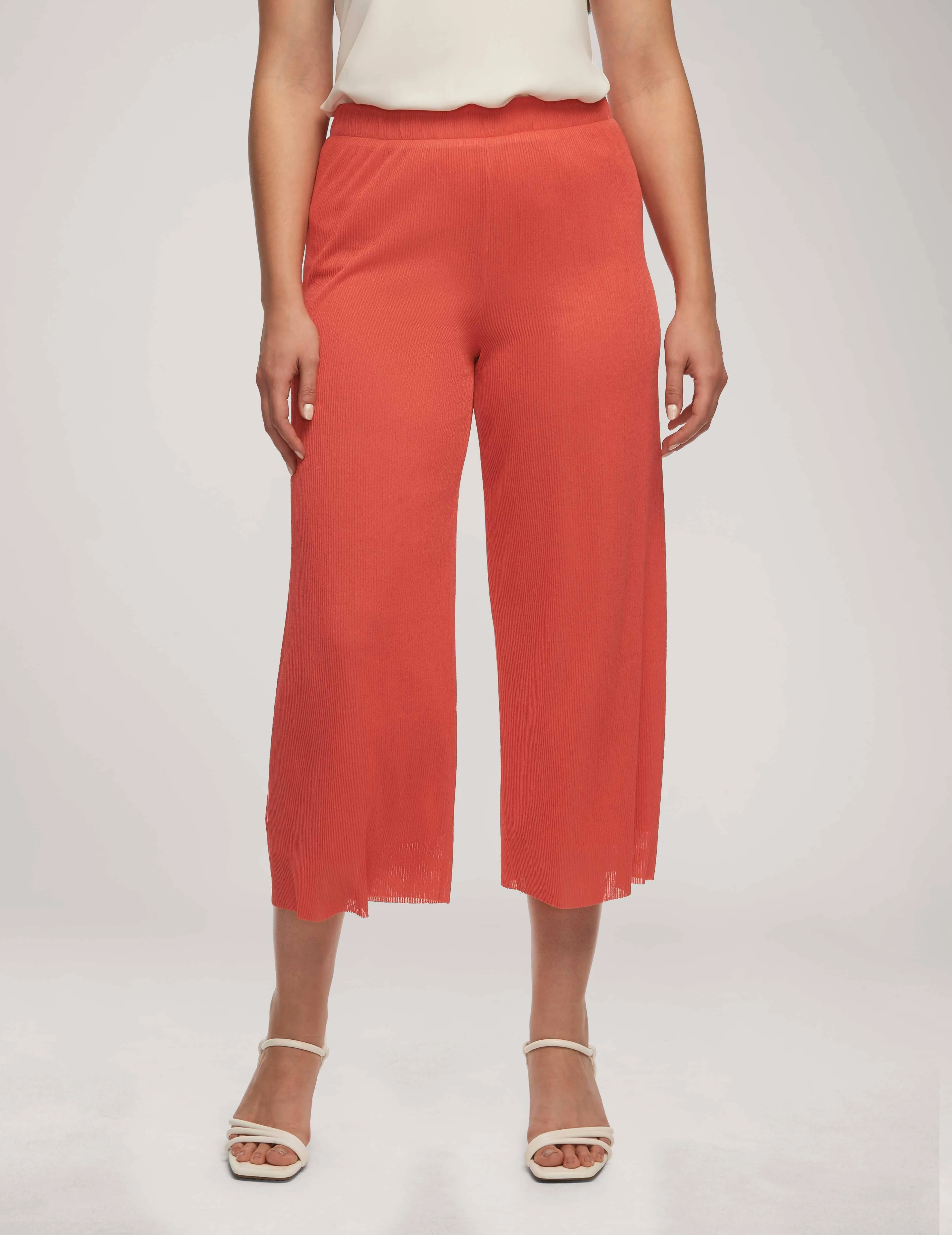 Crinkle Rib Wide Leg Crop Pant- Sale sold by Anne Klein