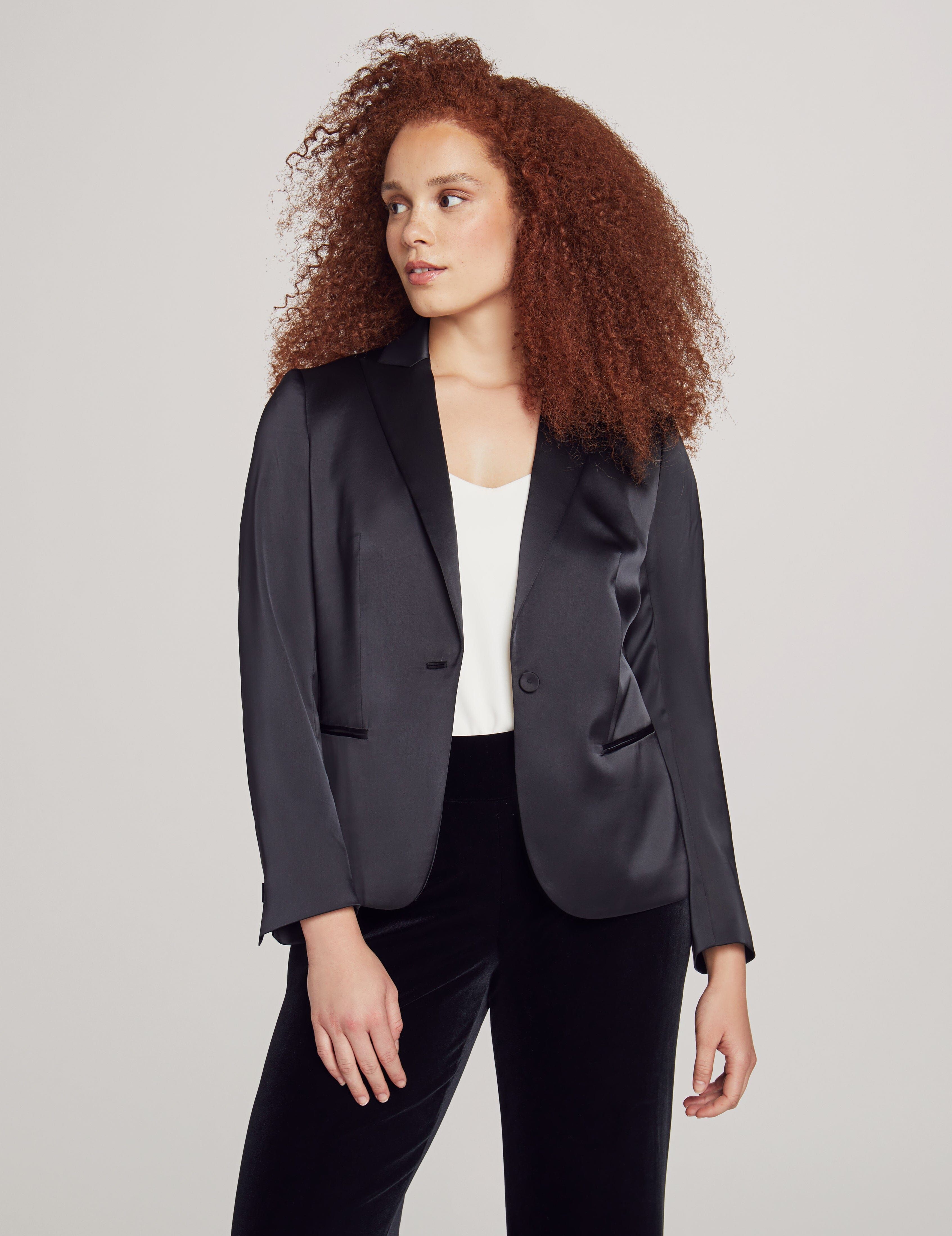 Montreal Satin Long Peak Lapel Jacket sold by Anne Klein product image thumbnail 2