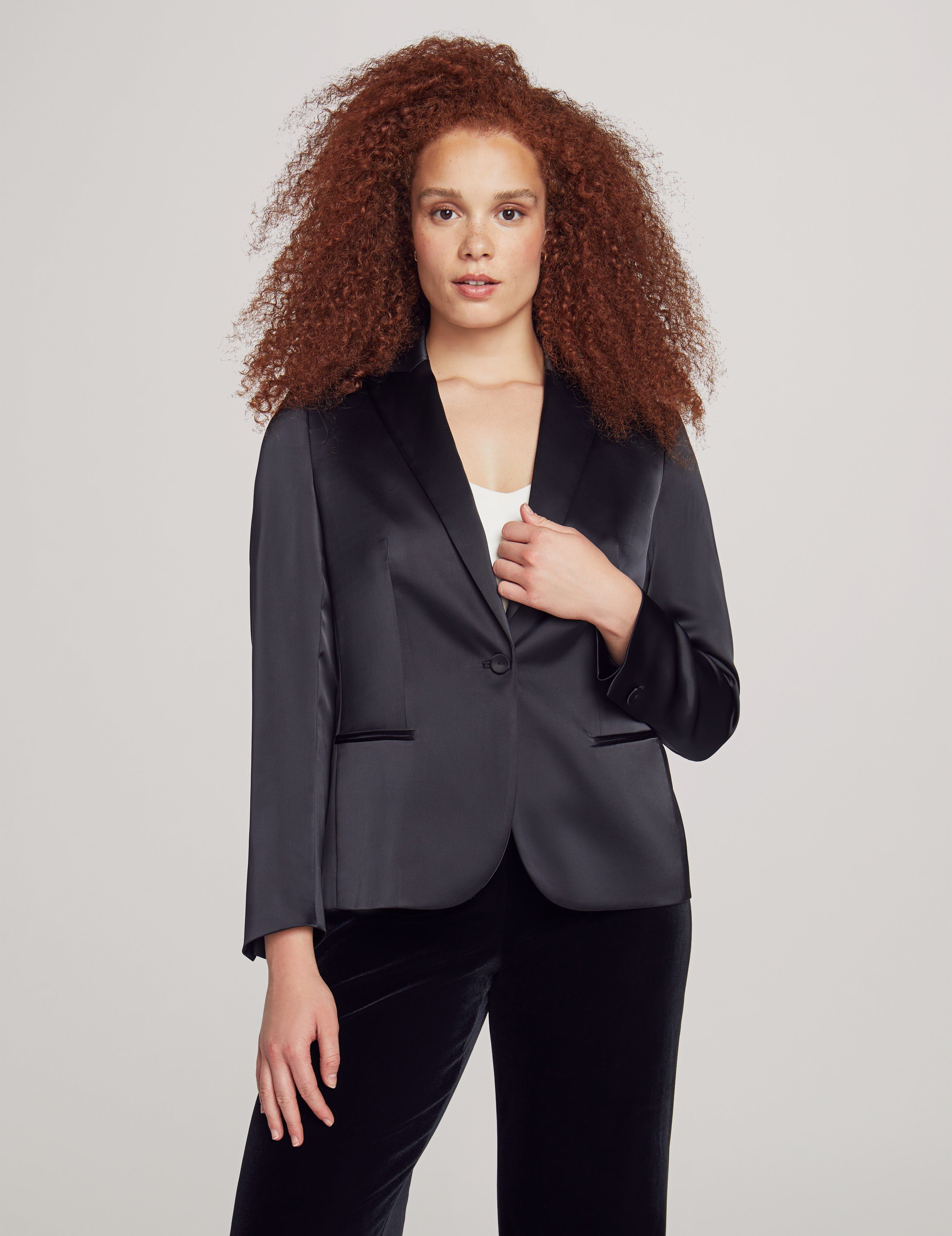 Montreal Satin Long Peak Lapel Jacket sold by Anne Klein product image thumbnail 3