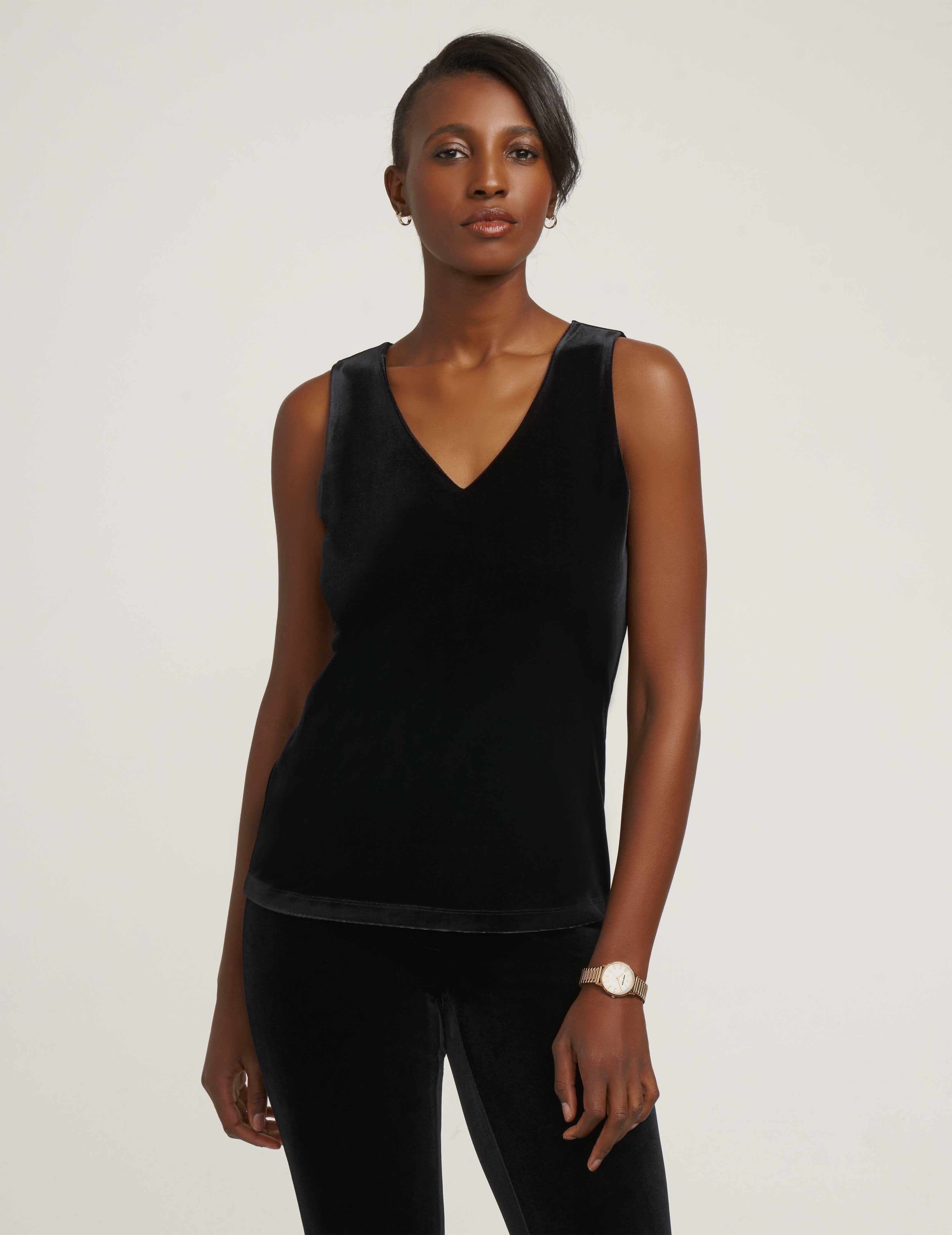 Velour V-Neck Stretch Tank- Clearance sold by Anne Klein product image thumbnail 2