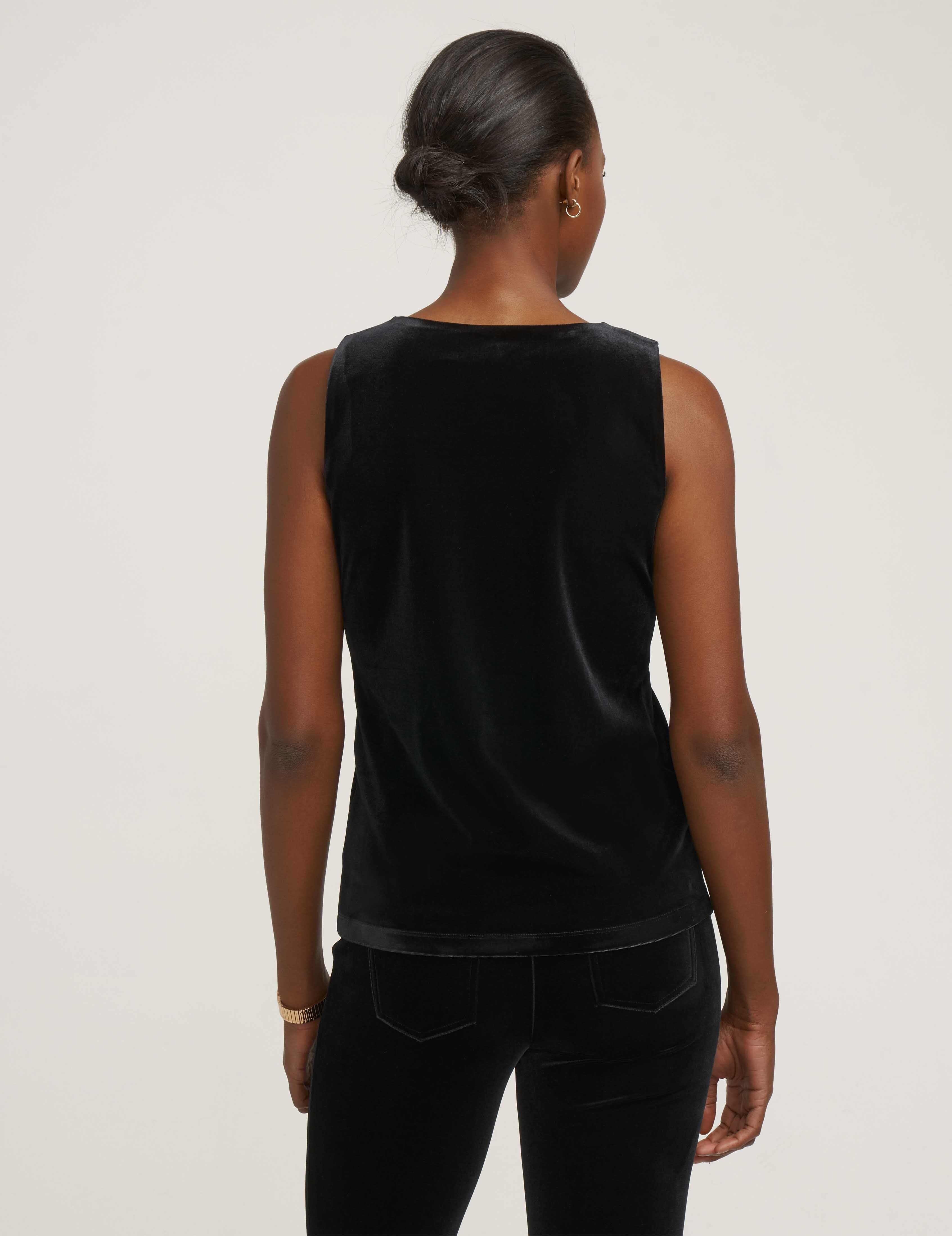 Velour V-Neck Stretch Tank- Clearance sold by Anne Klein product image thumbnail 3