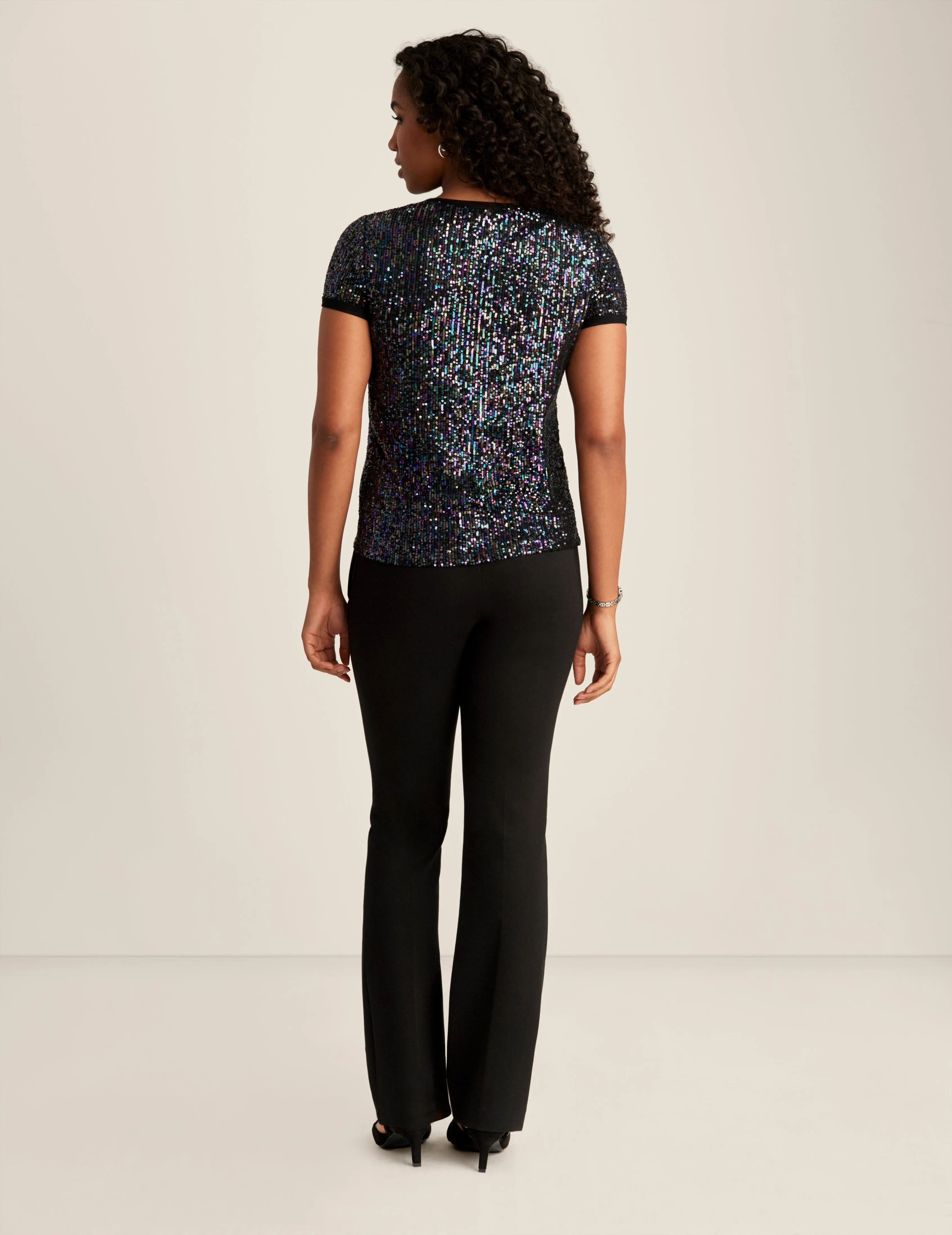 Iridescent Sequin Mesh Top sold by Anne Klein product image thumbnail 2