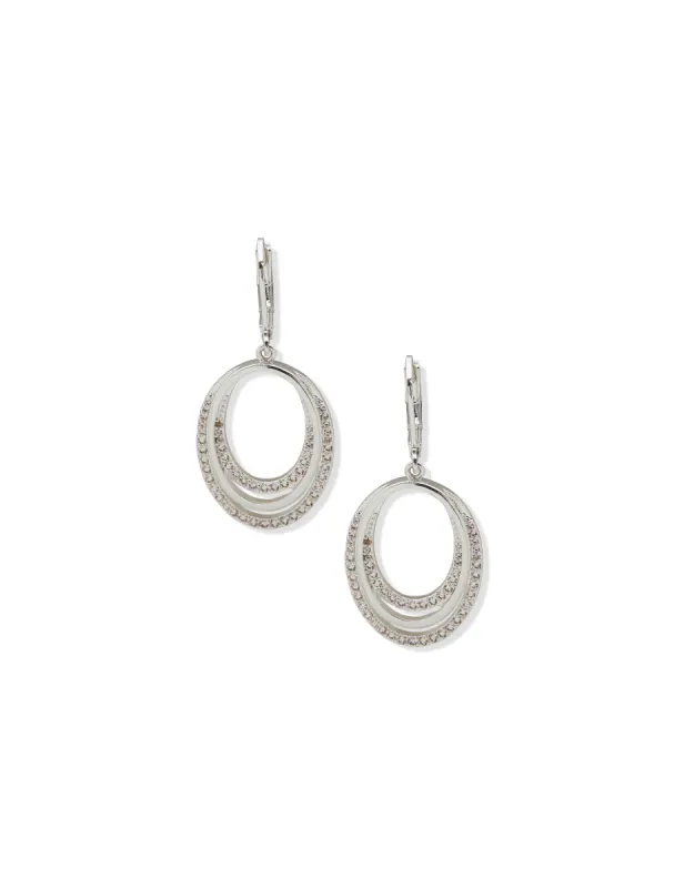 Silver Open Oval Drop Earrings sold by Anne Klein
