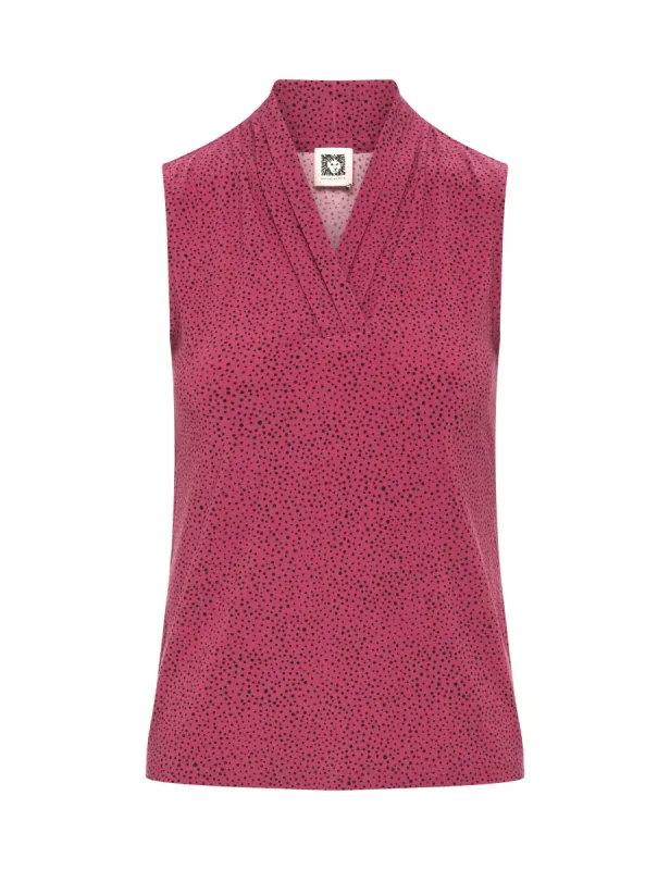 Micro Dot Triple Pleat Top- Clearance sold by Anne Klein