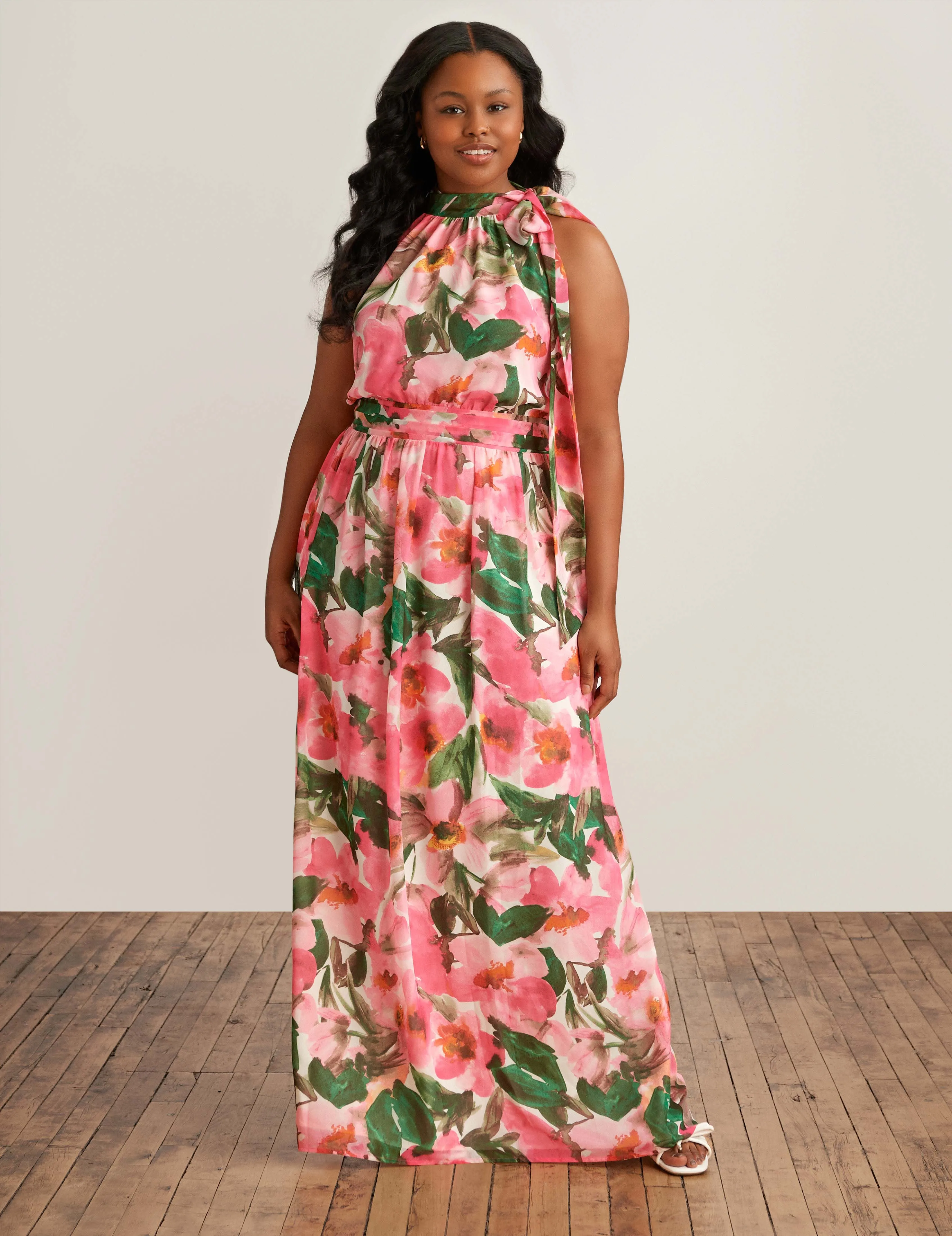Plus Size Halter Neck Bow Maxi - Sale sold by Anne Klein