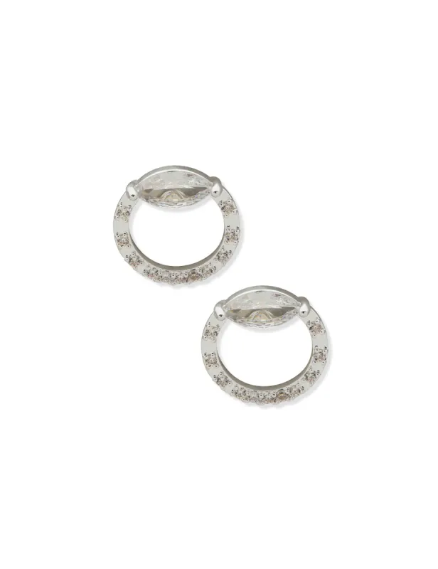 Silver Open Circle Stud Earring sold by Anne Klein