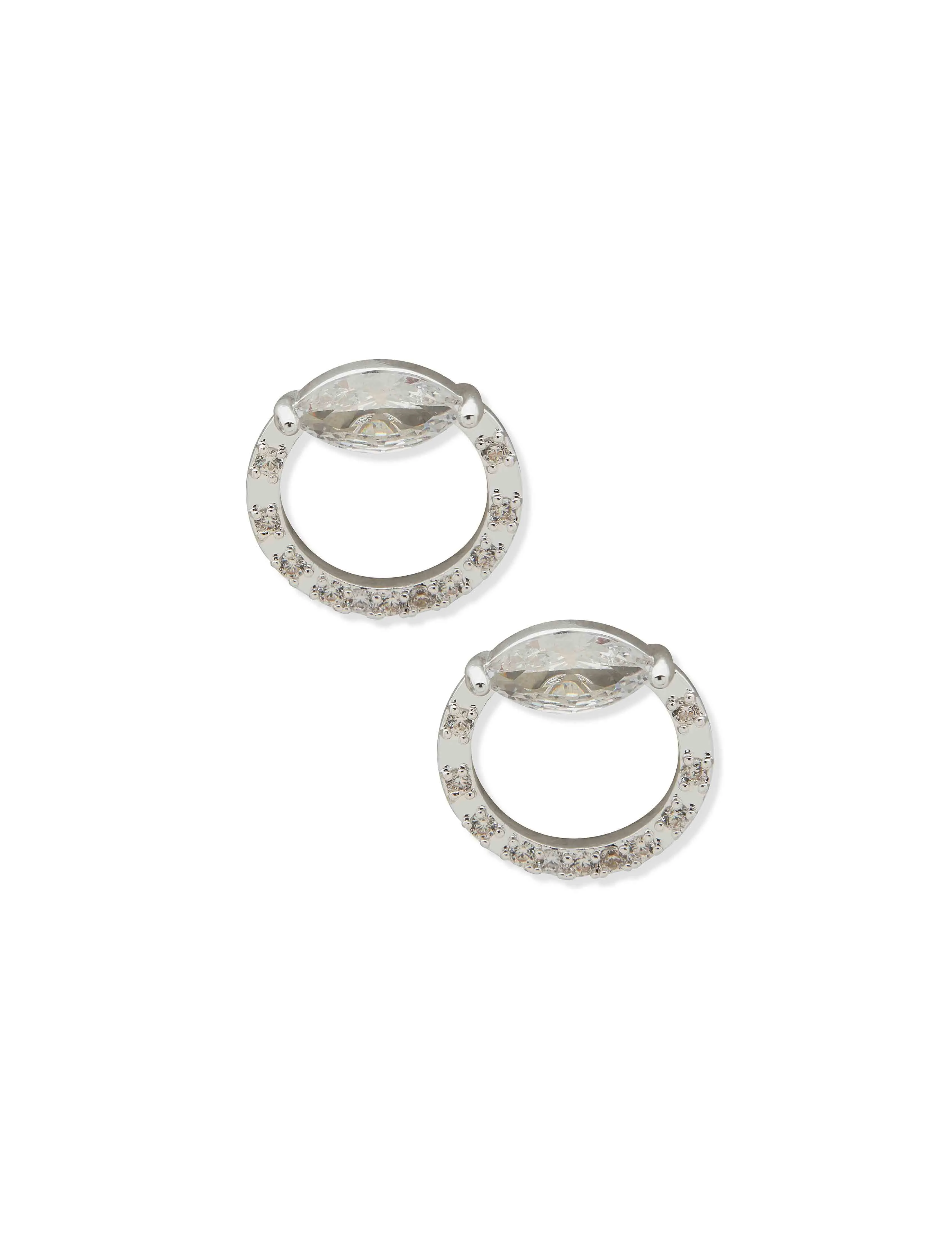 Silver Open Circle Stud Earring sold by Anne Klein