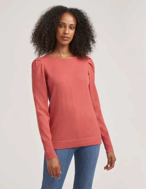 Cashmere Puff Sleeve Crew Neck Top- Clearance sold by Anne Klein