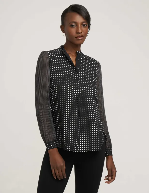 Petite Long Sheer Sleeve Poet Blouse sold by Anne Klein