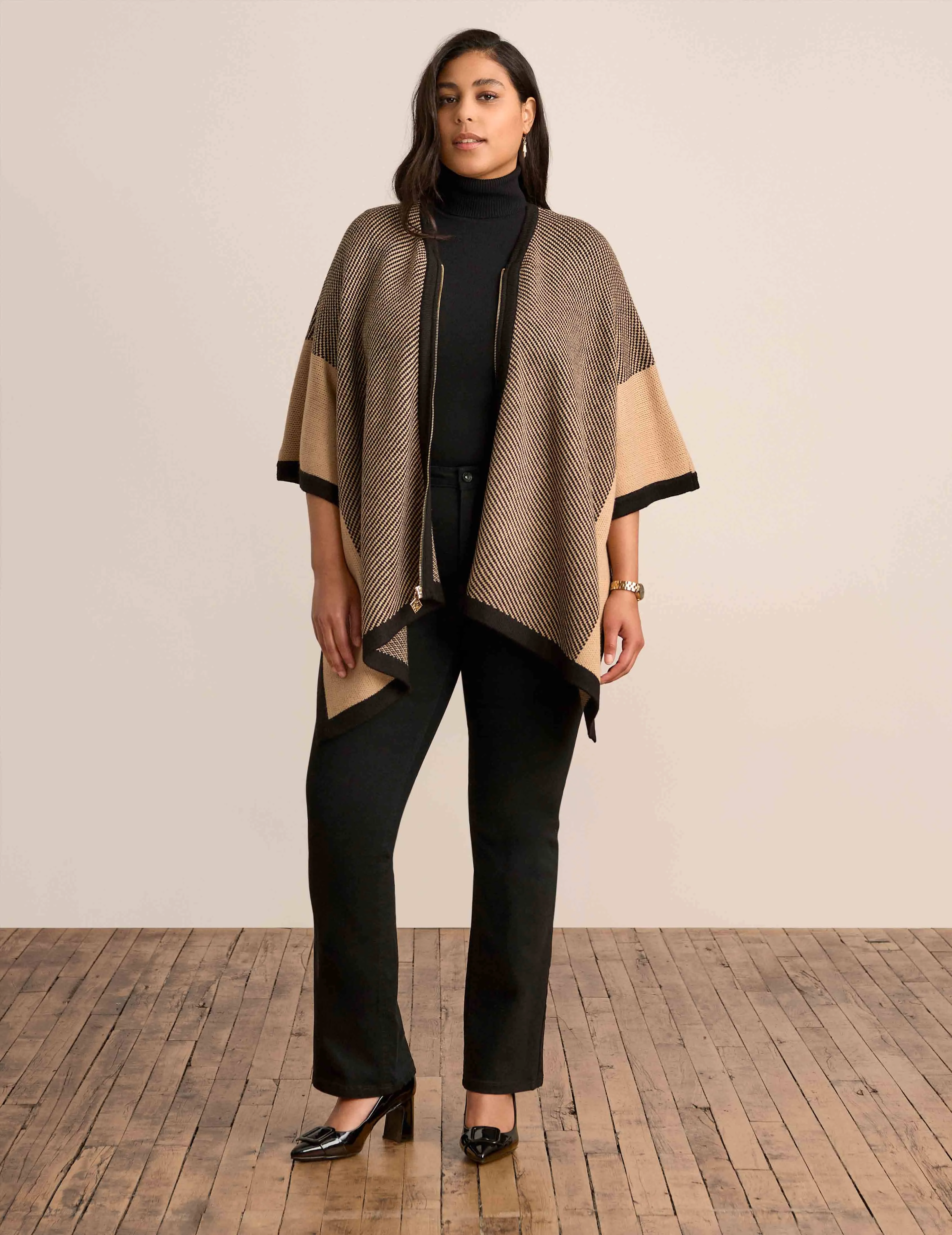 Fur Trim Poncho sold by Anne Klein product image thumbnail 3