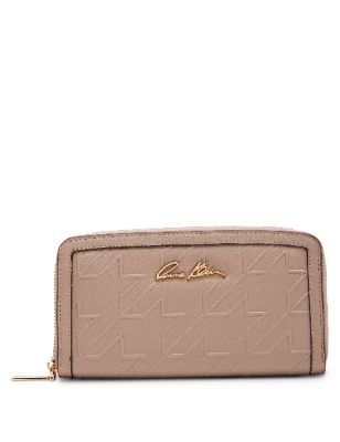 AK Large Curved Wallet In Pressed Houndstooth made by Anne Klein