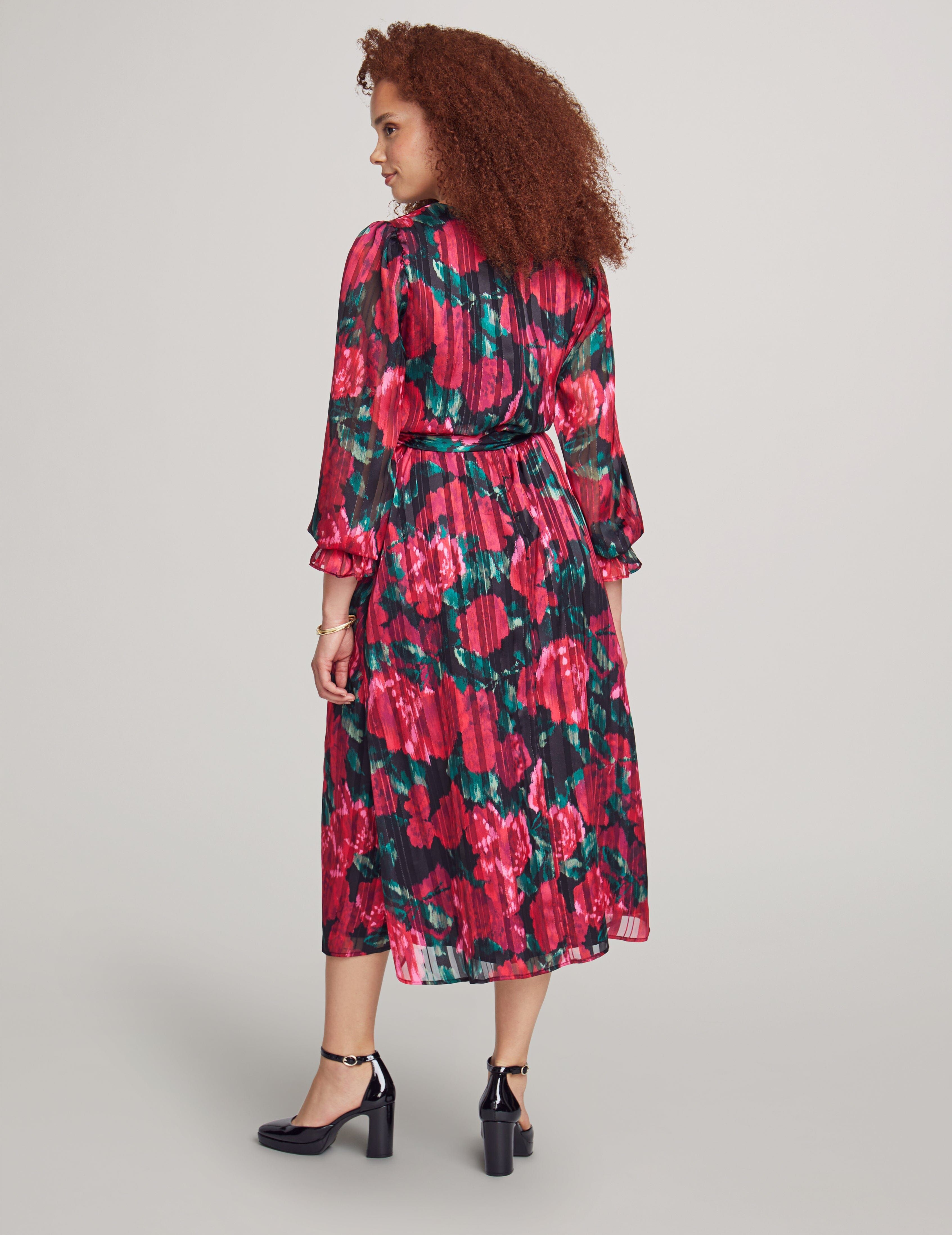 Ruched Sleeve V-Neck Midi Dress sold by Anne Klein product image thumbnail 2