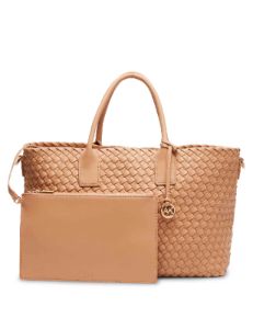 Large Woven Tote With Detachable Pouch sold by Anne Klein