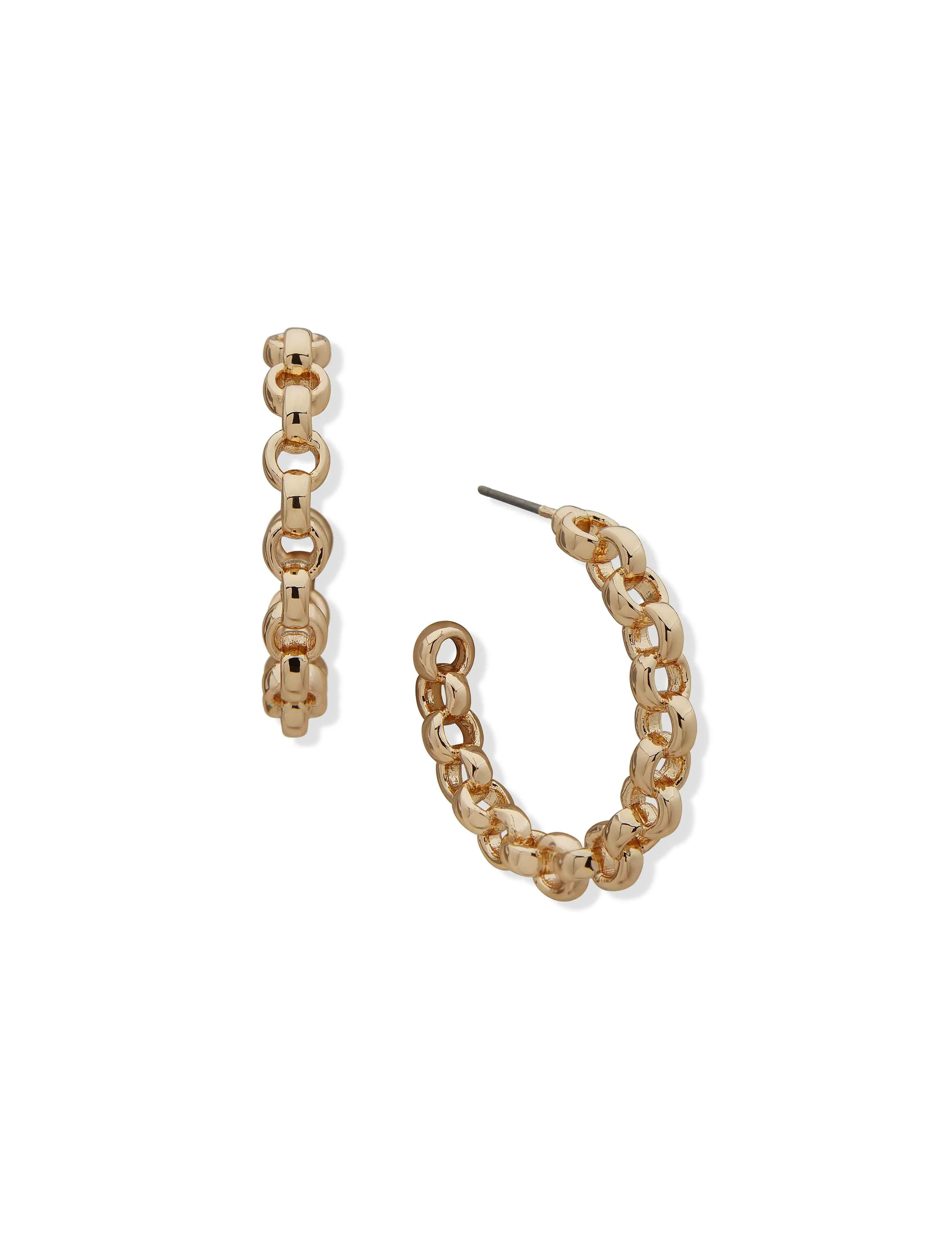 Linked C-hoop Gold-tone Earrings sold by Anne Klein