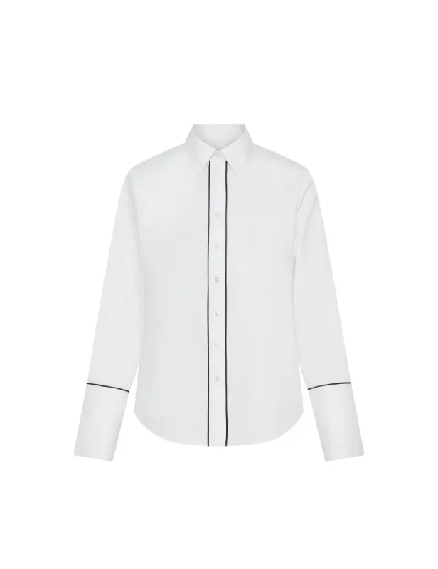 Easy Care Button Up With Piping Detail- Clearance sold by Anne Klein