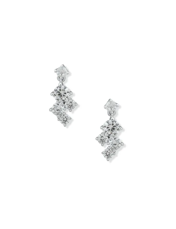 CZ Stone Drop Pierced Earrings sold by Anne Klein