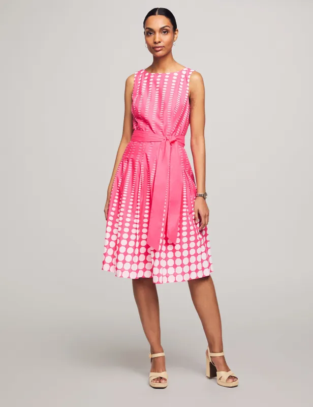 Printed Cotton Fit & Flare With Sash- Clearance sold by Anne Klein