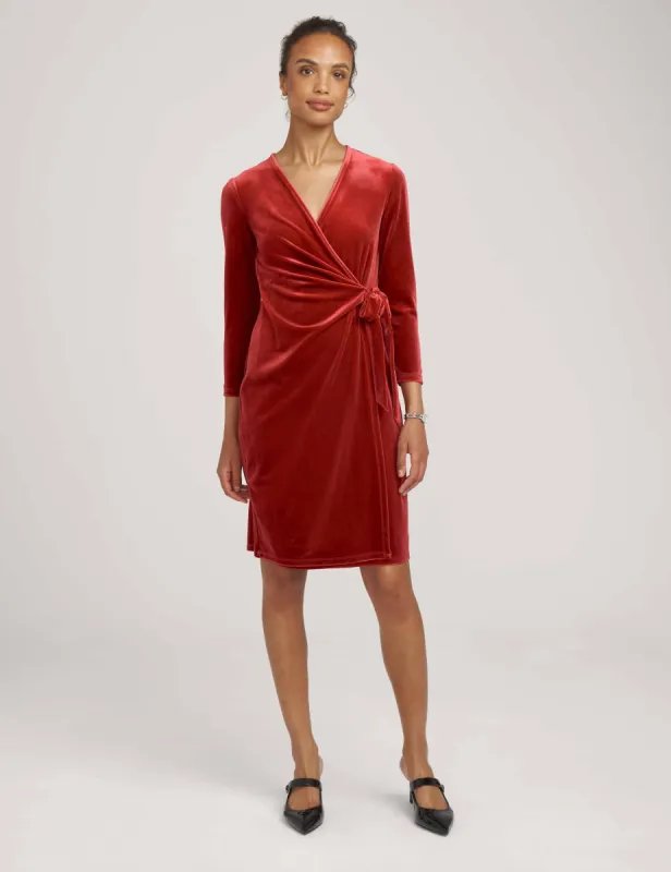 Velvet Classic Faux Wrap Dress- Clearance sold by Anne Klein