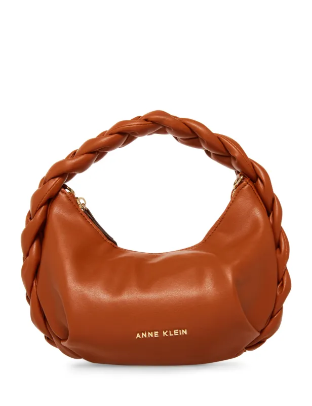 Convertible Crescent Shoulder Bag With Braided Trim sold by Anne Klein