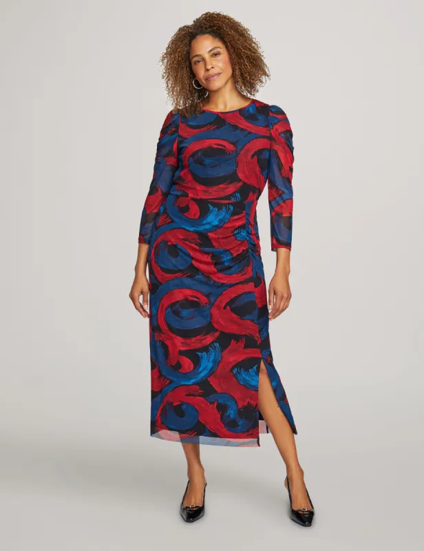 Puff Sleeve Midi Dress sold by Anne Klein