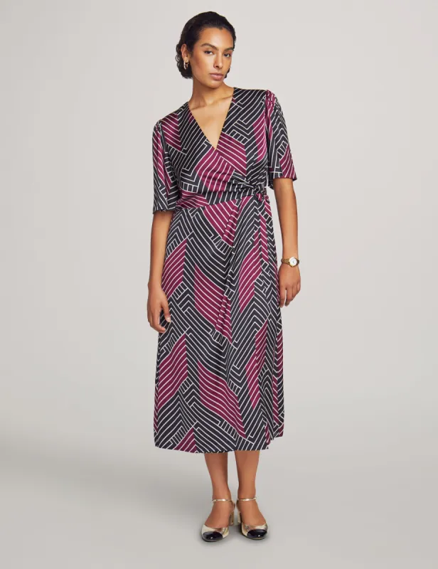 Flutter Sleeve Faux Wrap Dress sold by Anne Klein
