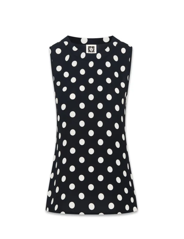Dot Printed Sleeveless U-Neck Shell- Clearance sold by Anne Klein