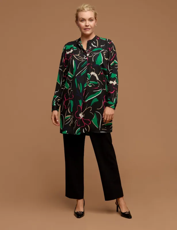 Plus Size Nehru Tunic- Printed Cdc sold by Anne Klein