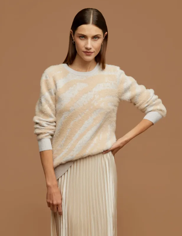 Long Sleeve Crew Neck Sweater With Lurex sold by Anne Klein