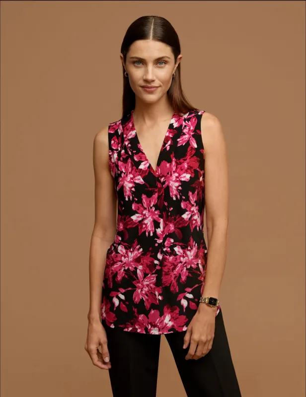 Printed Pleat Front Shell sold by Anne Klein