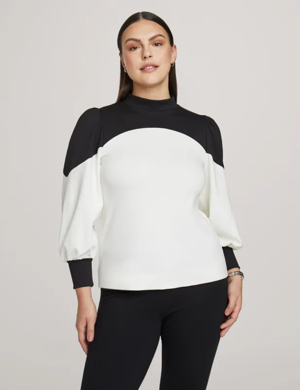 Colorblock Bishop Sleeve Top made by Kasper